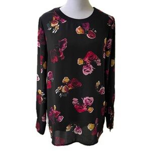 Thakoon for DesigNation Black Floral Long Sleeve Blouse – Women’s Size Small